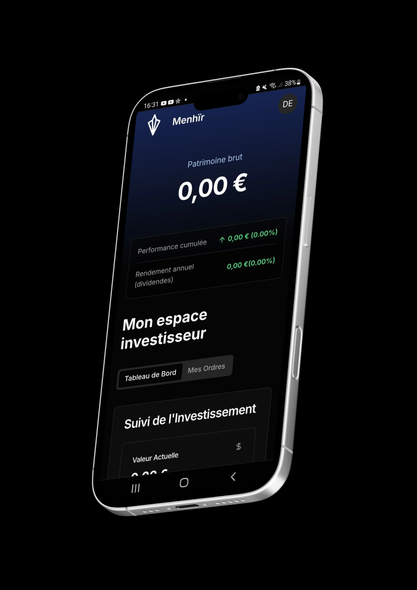 Application Menhïr sur smartphone